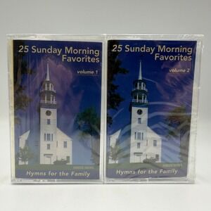 25 Sunday Morning Favorites Hymns for the Family Cassette Tape Vol 1 & 2 NEW
